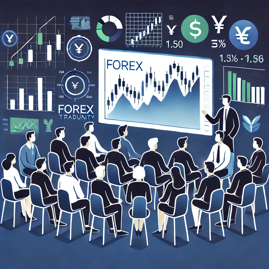 Forex traders discussing strategies in a professional trading community – France